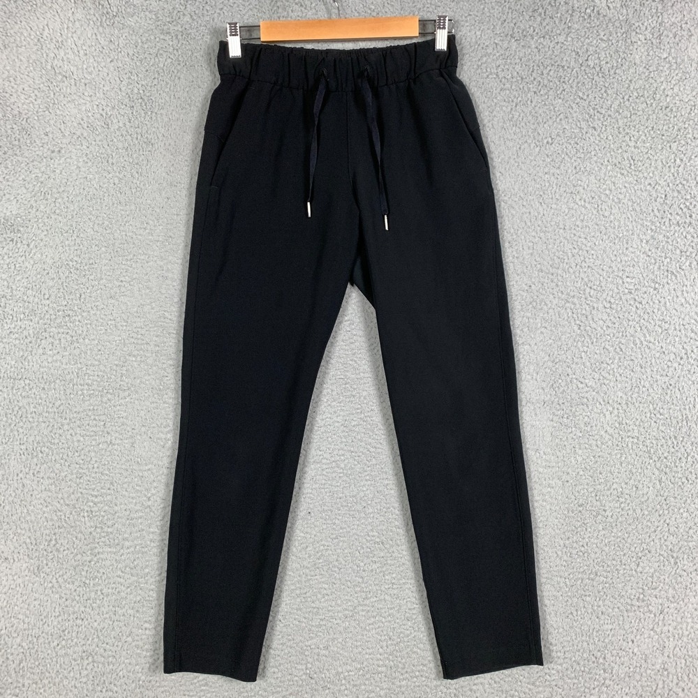 Lululemon On The Fly Pant Womens 4 Black Woven High Rise Wrinkle Free 7/8 Travel - Picture 2 of 9